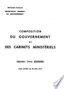 Composition du gouvernement et des cabinets ministériels