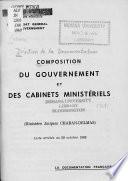 Composition du gouvernement et des cabinets ministériels