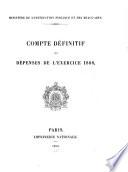 Compte définitif des dépenses de l'exercice