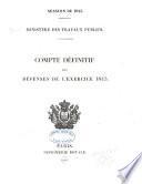 Compte définitif des dépenses de l'exercice