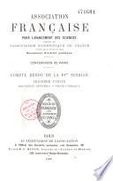 Compte rendu de la ... session - Association française pour l'avancement des sciences