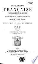 Compte rendu de la ... session - Association française pour l'avancement des sciences