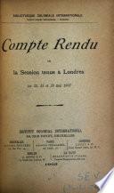 Compte rendu de la session tenue à ...