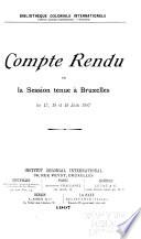 Compte rendu de la session tenue à ...