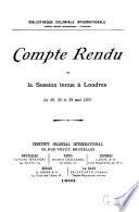 Compte rendu de la session tenue à ...