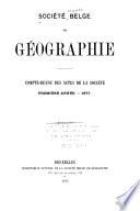 Compte-rendu des actes de la Société Royale Belge de Géographie