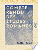Compte rendu des Études romanes