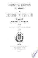 Compte-rendu des séances de l'administration provinciale d'Auch, avec notes et documents