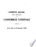 Compte rendu des séances de l'Assemblée nationale. 4 mai 1848 (- 27 mai 1849). [With] Table analytique ... du Compte rendu ... et des documents imprimés par ... ordre (de l'Assemblée).