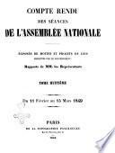 Compte rendu des séances de l'Assemblée nationale exposés des motifs et projets de lois présentés par le gouvernement
