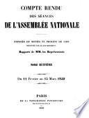 Compte-rendu des séances de l'Assemblée nationale
