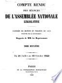 Compte rendu des séances de l'Assemblée nationale