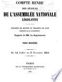 Compte rendu des séances de l'Assemblée nationale