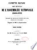 Compte-rendu des séances de l'Assemblée nationale