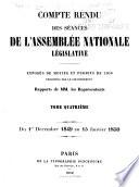Compte rendu des séances de l'Assemblée nationale