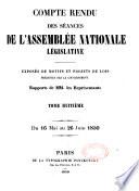 Compte-rendu des séances de l'Assemblée nationale