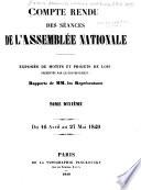 Compte rendu des séances de l'Assemblée nationale