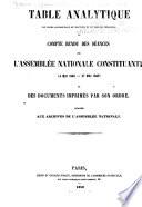 Compte rendu des séances de l'Assemblée nationale