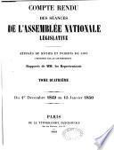 Compte-rendu des séances de l'Assemblée nationale