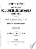 Compte-rendu des séances de l'Assemblée nationale