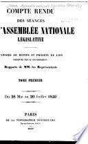 Compte rendu des séances de l'Assemblée nationale législative