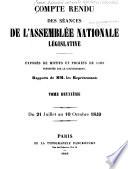 Compte rendu des séances de l'Assemblée nationale législative