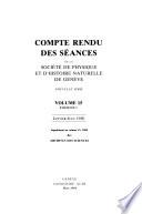 Compte rendu des séances de la Société de physique et d'histoire naturelle de Genève