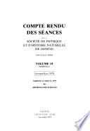 Compte rendu des séances de la Société de physique et d'histoire naturelle de Genève