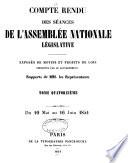 Compte rendu des séances des l'Assemblée nationale