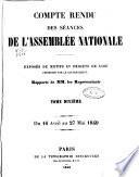 Compte rendu des séances des l'Assemblée nationale