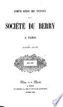 Compte rendu des travaux de la Société du Berry à Paris