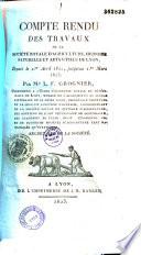 Compte rendu des travaux de la Société Royale d'Agriculture, Histoire Naturelle et Arts utiles de Lyon