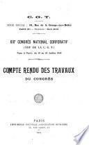 Compte rendu des travaux du congrès