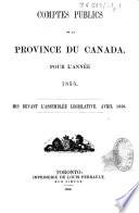 Comptes publics de la province du Canada