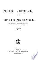 Comptes Publics de la Province Du Nouveau-Brunswick
