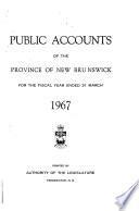 Comptes Publics de la Province Du Nouveau -Brunswick