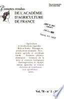 Comptes rendus de l'Académie d'agriculture de France