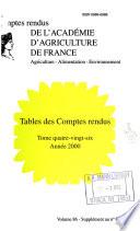 Comptes rendus de l'Académie d'agriculture de France