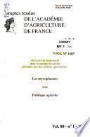 Comptes rendus de l'Académie d'agriculture de France