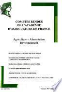 Comptes rendus de l'Académie d'agriculture de France