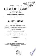 Comptes rendus de la Société de secours des Amis des sciences