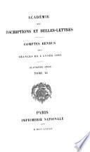 Comptes rendus des séances - Académie des inscriptions & belles-lettres
