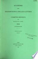 Comptes rendus des séances - Académie des inscriptions & belles-lettres