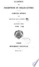 Comptes rendus des séances - Académie des inscriptions & belles-lettres