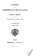 Comptes rendus des séances - Académie des inscriptions & belles-lettres