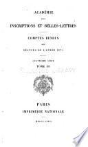 Comptes rendus des séances - Académie des inscriptions & belles-lettres
