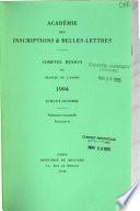 Comptes rendus des séances - Académie des inscriptions & belles-lettres