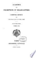Comptes rendus des séances - Académie des inscriptions & belles-lettres