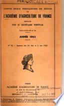 Comptes rendus des séances de l'Académie d'Agriculture de France