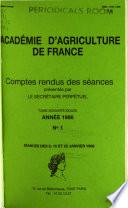 Comptes rendus des séances de l'Académie d'Agriculture de France